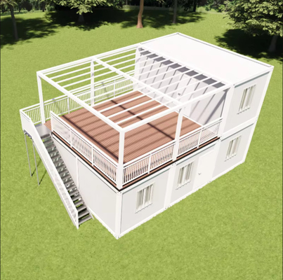 Casa di contenitori piatta da 20 piedi per la vita e lo stoccaggio con struttura in acciaio leggero